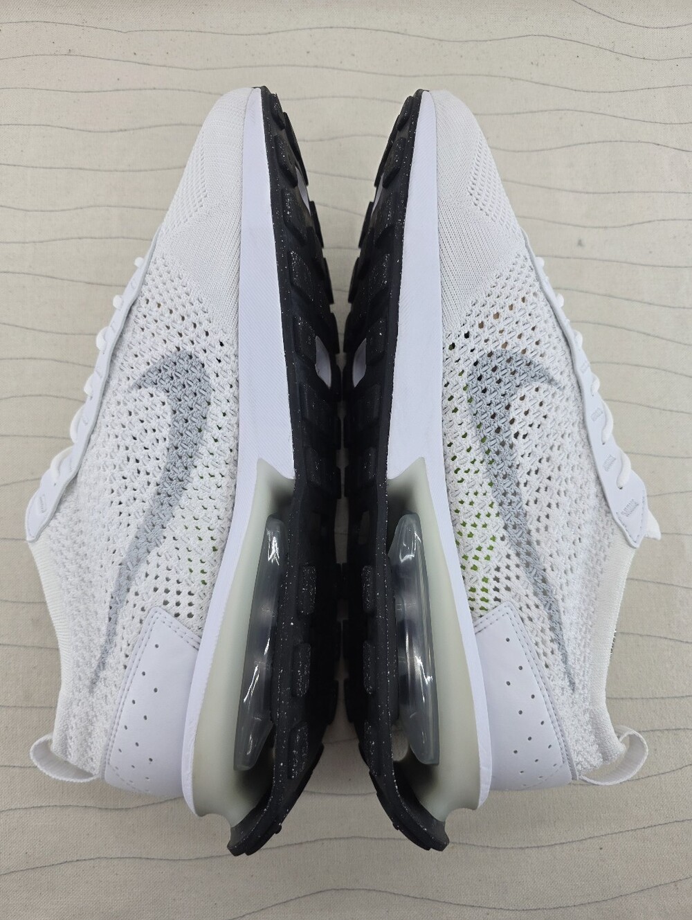 Nike Mens Air Max Flyknit Racer White Athletic Shoes Sneakers FJ4002-100 Sz 10.5 - Picture 7 of 12